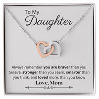 To My Daughter - Interlocking Hearts Necklace