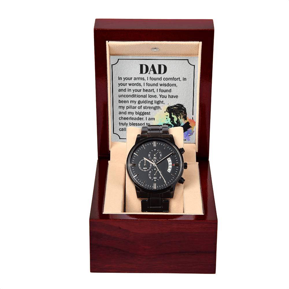 To My Father - Black Chronograph Watch